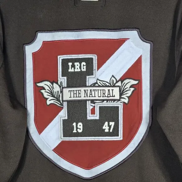 LRG Killa Cambridge Track Jacket Mens Medium Brown Suede Elbow Patches Varsity - Picture 3 of 12